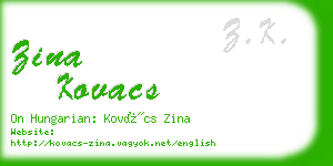 zina kovacs business card